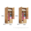 Vente chaude simple armoire pratique à 2 portes avec 2 tiroirs